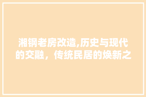 湘钢老房改造,历史与现代的交融，传统民居的焕新之旅