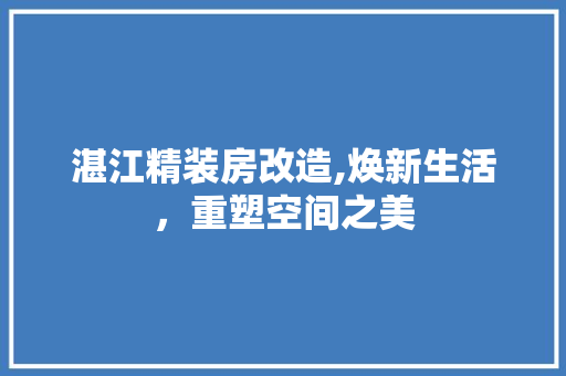 湛江精装房改造,焕新生活，重塑空间之美
