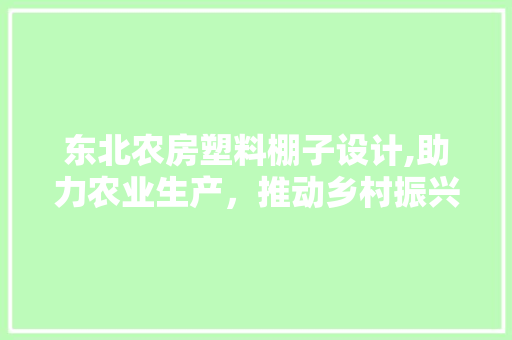 东北农房塑料棚子设计,助力农业生产，推动乡村振兴