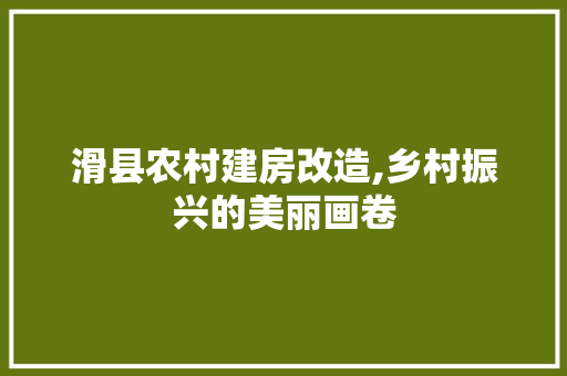 滑县农村建房改造,乡村振兴的美丽画卷
