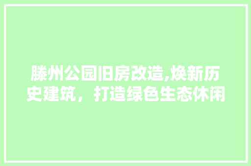 滕州公园旧房改造,焕新历史建筑，打造绿色生态休闲胜地