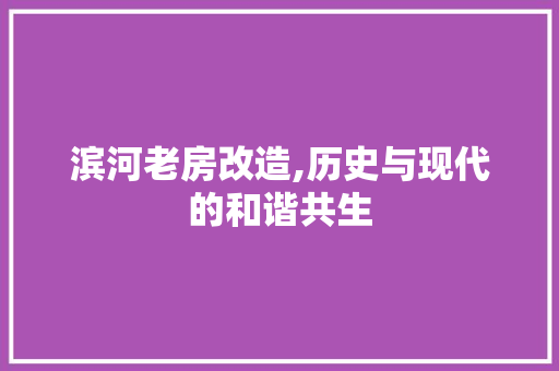滨河老房改造,历史与现代的和谐共生