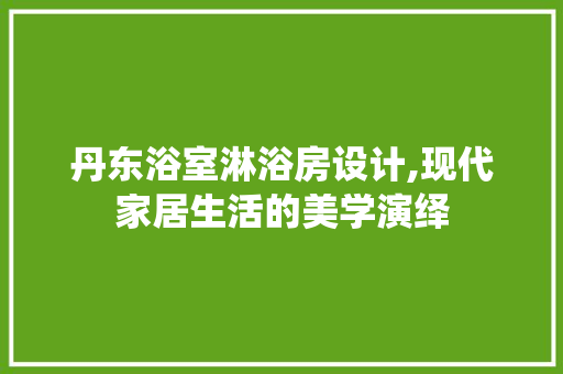 丹东浴室淋浴房设计,现代家居生活的美学演绎