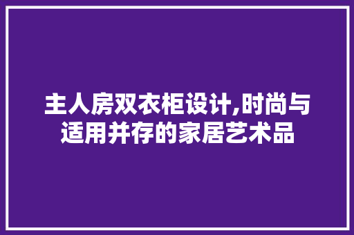 主人房双衣柜设计,时尚与适用并存的家居艺术品