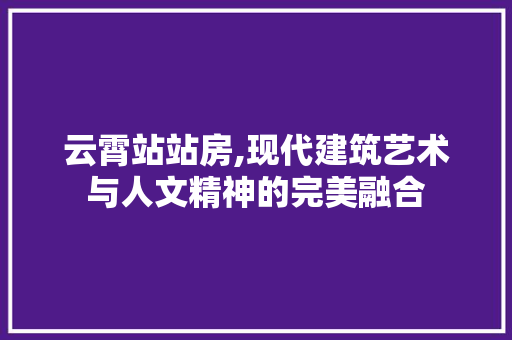 云霄站站房,现代建筑艺术与人文精神的完美融合