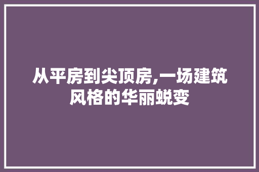 从平房到尖顶房,一场建筑风格的华丽蜕变