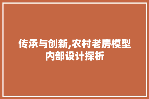 传承与创新,农村老房模型内部设计探析