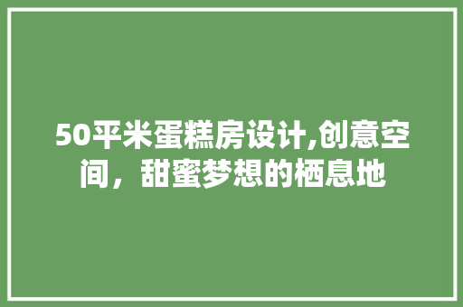 50平米蛋糕房设计,创意空间，甜蜜梦想的栖息地
