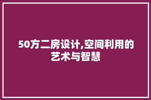 50方二房设计,空间利用的艺术与智慧
