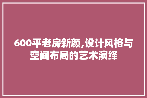 600平老房新颜,设计风格与空间布局的艺术演绎
