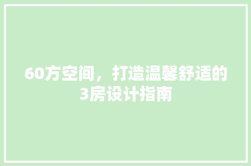 60方空间，打造温馨舒适的3房设计指南