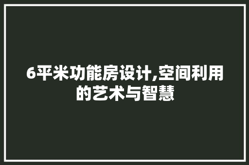 6平米功能房设计,空间利用的艺术与智慧