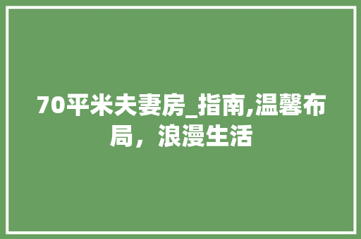 70平米夫妻房_指南,温馨布局，浪漫生活