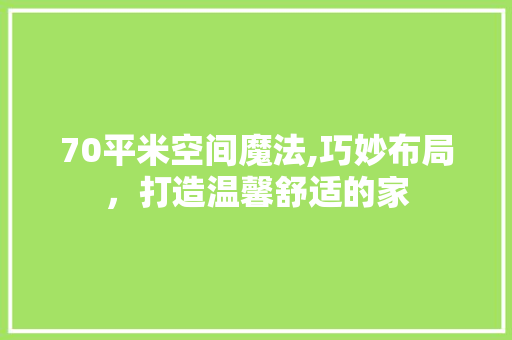 70平米空间魔法,巧妙布局，打造温馨舒适的家