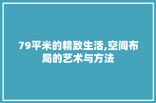 79平米的精致生活,空间布局的艺术与方法