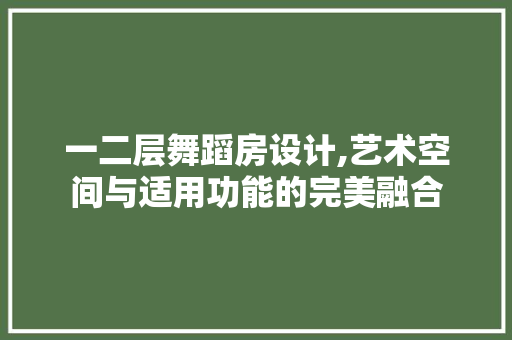 一二层舞蹈房设计,艺术空间与适用功能的完美融合