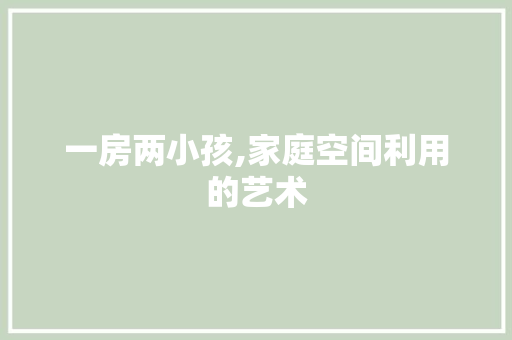 一房两小孩,家庭空间利用的艺术
