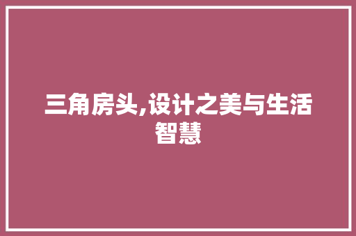 三角房头,设计之美与生活智慧