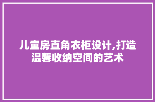 儿童房直角衣柜设计,打造温馨收纳空间的艺术
