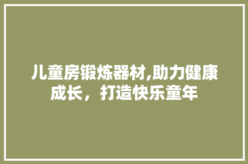 儿童房锻炼器材,助力健康成长，打造快乐童年