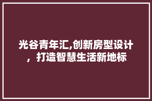 光谷青年汇,创新房型设计，打造智慧生活新地标