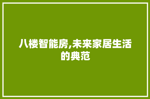 八楼智能房,未来家居生活的典范