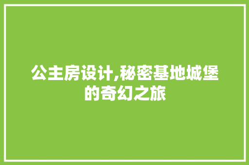公主房设计,秘密基地城堡的奇幻之旅