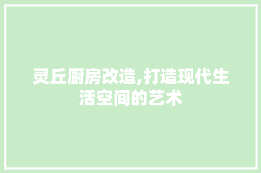 灵丘厨房改造,打造现代生活空间的艺术