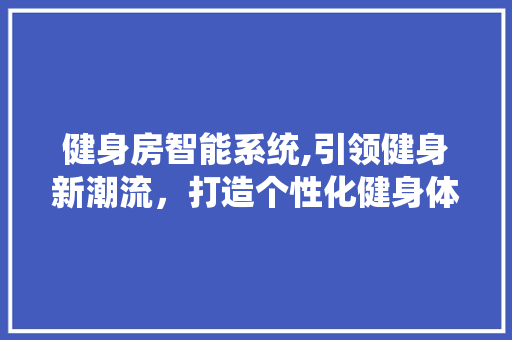 健身房智能系统,引领健身新潮流，打造个性化健身体验