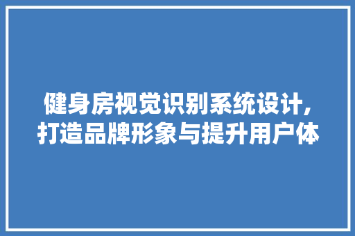 健身房视觉识别系统设计,打造品牌形象与提升用户体验的关键步骤
