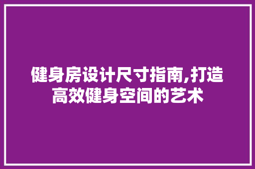 健身房设计尺寸指南,打造高效健身空间的艺术