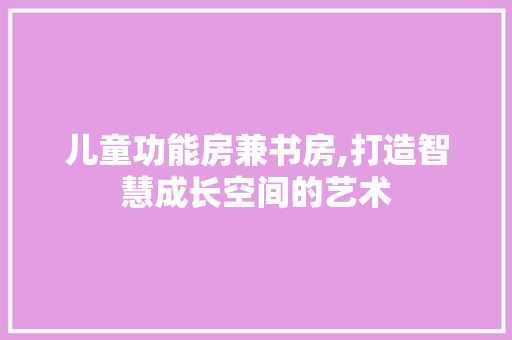 儿童功能房兼书房,打造智慧成长空间的艺术