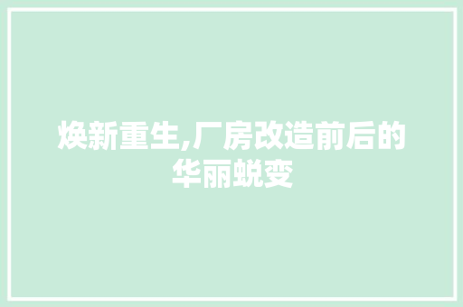 焕新重生,厂房改造前后的华丽蜕变