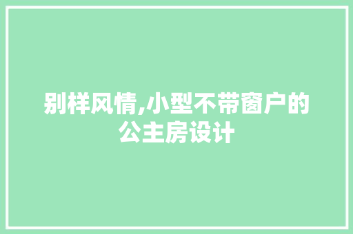 别样风情,小型不带窗户的公主房设计