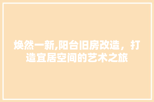 焕然一新,阳台旧房改造，打造宜居空间的艺术之旅