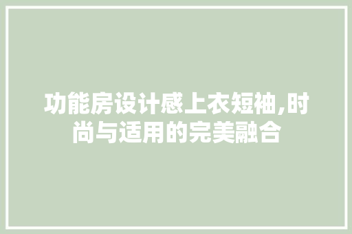 功能房设计感上衣短袖,时尚与适用的完美融合