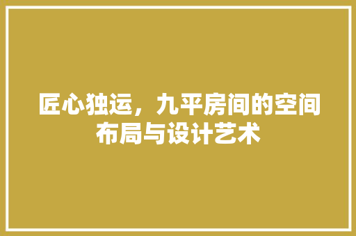 匠心独运，九平房间的空间布局与设计艺术