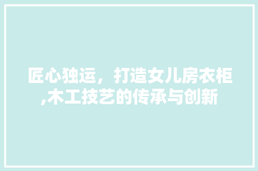 匠心独运，打造女儿房衣柜,木工技艺的传承与创新