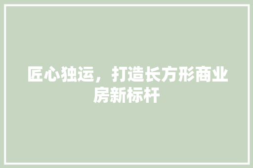 匠心独运，打造长方形商业房新标杆