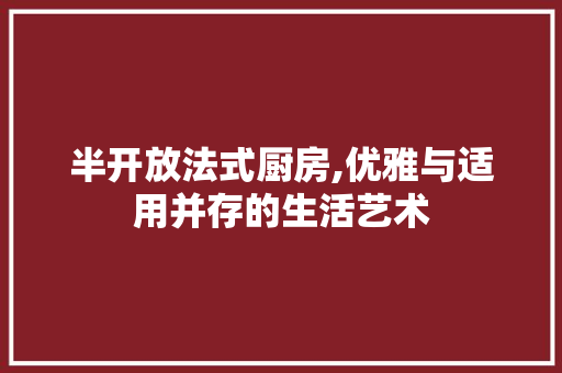 半开放法式厨房,优雅与适用并存的生活艺术