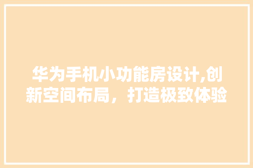 华为手机小功能房设计,创新空间布局，打造极致体验