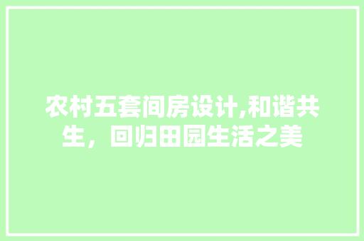 农村五套间房设计,和谐共生，回归田园生活之美
