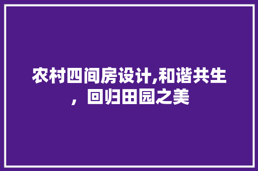 农村四间房设计,和谐共生，回归田园之美