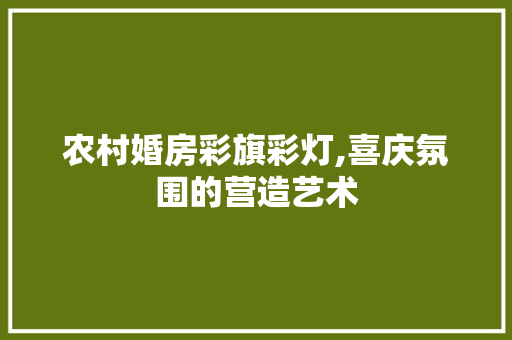 农村婚房彩旗彩灯,喜庆氛围的营造艺术