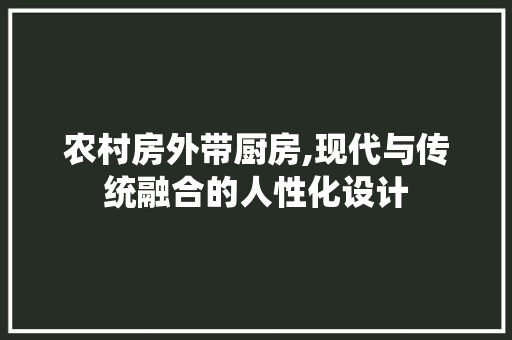 农村房外带厨房,现代与传统融合的人性化设计