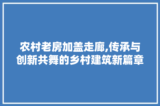 农村老房加盖走廊,传承与创新共舞的乡村建筑新篇章