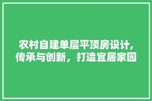 农村自建单层平顶房设计,传承与创新，打造宜居家园