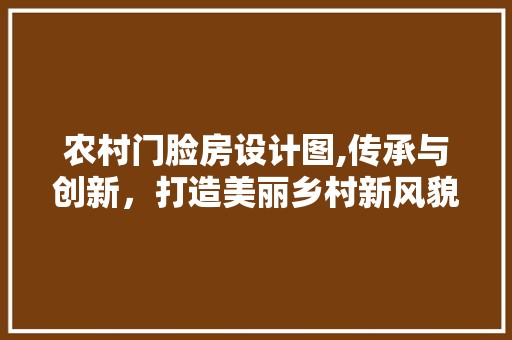 农村门脸房设计图,传承与创新，打造美丽乡村新风貌