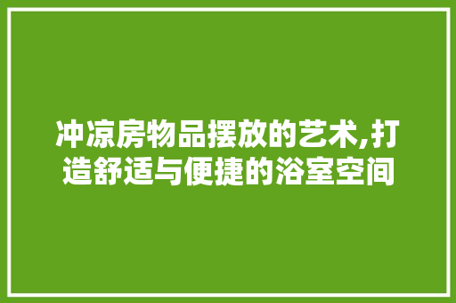 冲凉房物品摆放的艺术,打造舒适与便捷的浴室空间