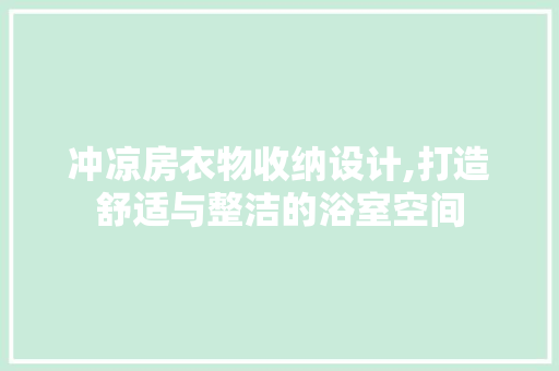 冲凉房衣物收纳设计,打造舒适与整洁的浴室空间